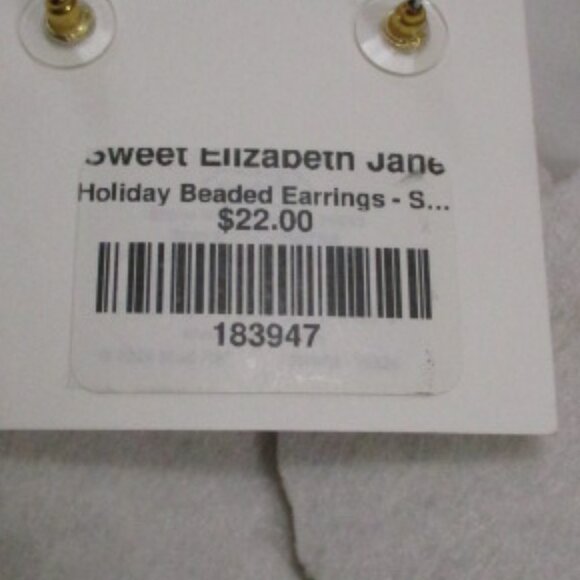 Mudpie pierced Santa earrings in Pink - Picture 3 of 5